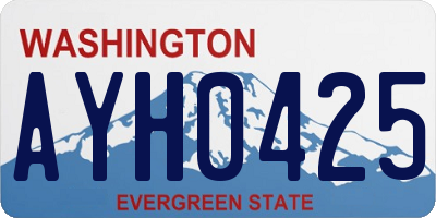 WA license plate AYH0425