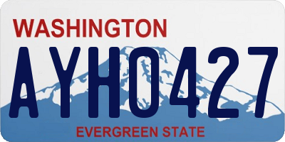 WA license plate AYH0427