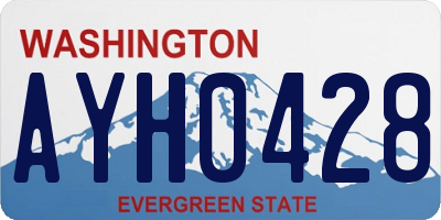 WA license plate AYH0428