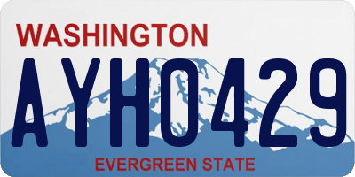 WA license plate AYH0429