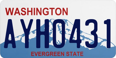 WA license plate AYH0431