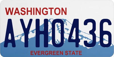 WA license plate AYH0436