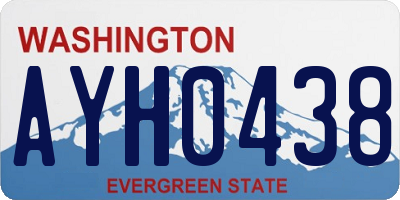 WA license plate AYH0438
