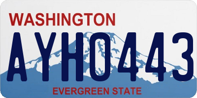 WA license plate AYH0443