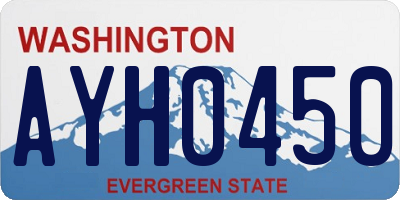 WA license plate AYH0450