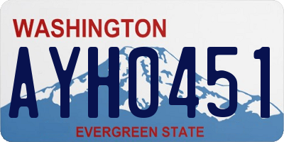 WA license plate AYH0451