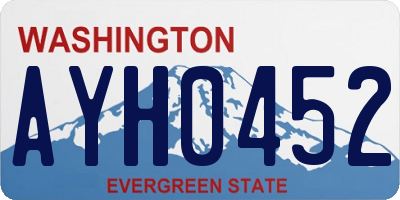 WA license plate AYH0452