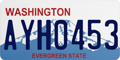 WA license plate AYH0453