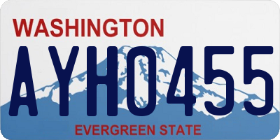 WA license plate AYH0455
