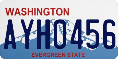 WA license plate AYH0456