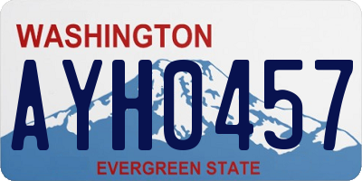 WA license plate AYH0457