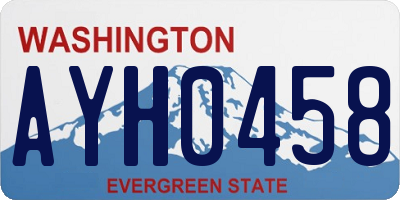 WA license plate AYH0458