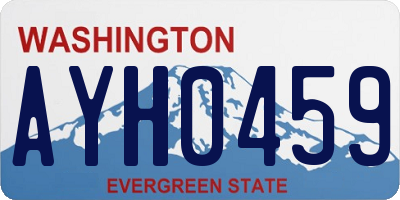 WA license plate AYH0459