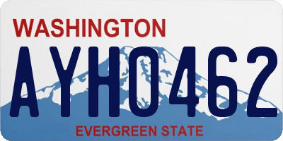 WA license plate AYH0462