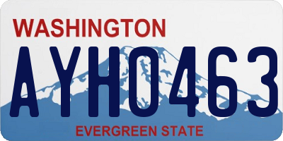WA license plate AYH0463