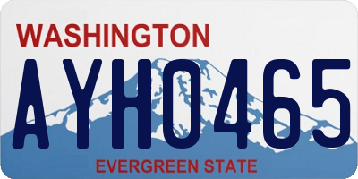 WA license plate AYH0465