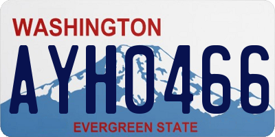 WA license plate AYH0466