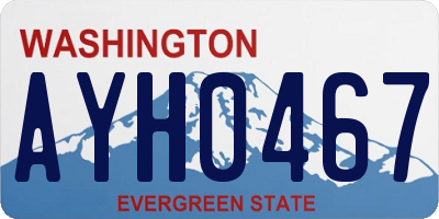 WA license plate AYH0467
