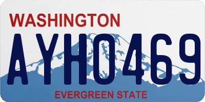 WA license plate AYH0469