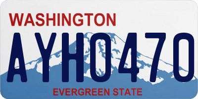 WA license plate AYH0470