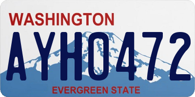 WA license plate AYH0472