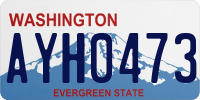 WA license plate AYH0473