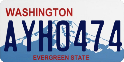WA license plate AYH0474