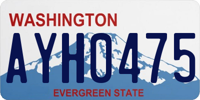 WA license plate AYH0475