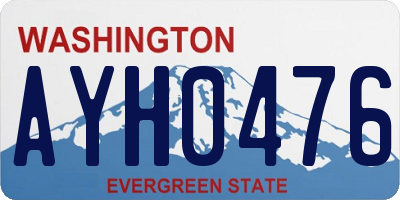 WA license plate AYH0476