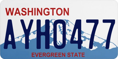 WA license plate AYH0477