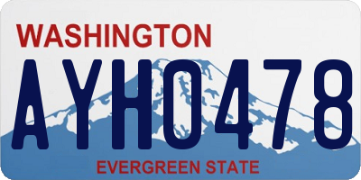 WA license plate AYH0478