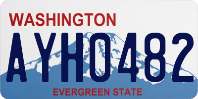 WA license plate AYH0482