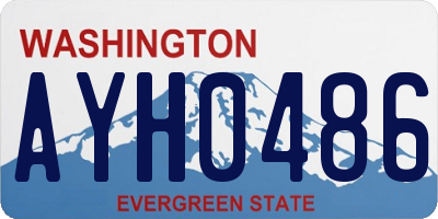 WA license plate AYH0486