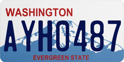 WA license plate AYH0487