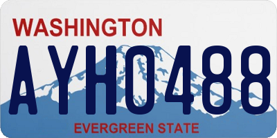 WA license plate AYH0488