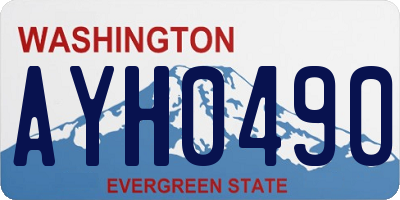 WA license plate AYH0490