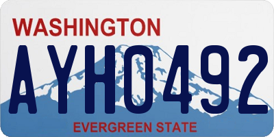 WA license plate AYH0492