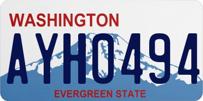 WA license plate AYH0494