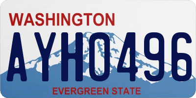 WA license plate AYH0496