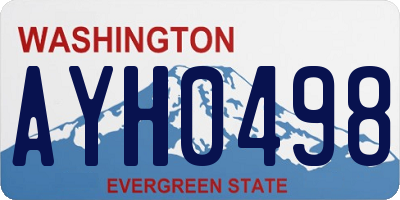 WA license plate AYH0498