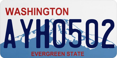 WA license plate AYH0502