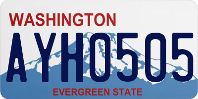 WA license plate AYH0505