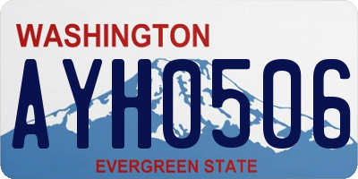 WA license plate AYH0506