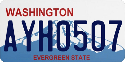 WA license plate AYH0507