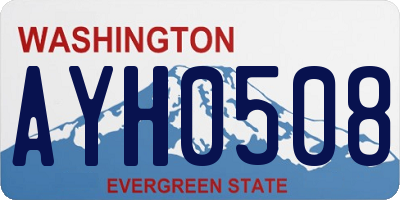 WA license plate AYH0508