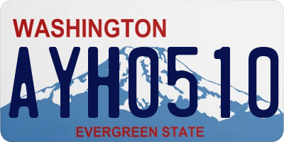 WA license plate AYH0510