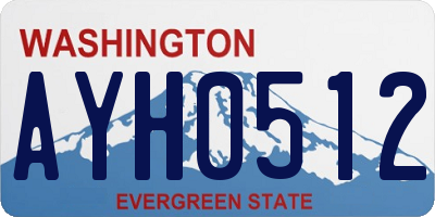 WA license plate AYH0512