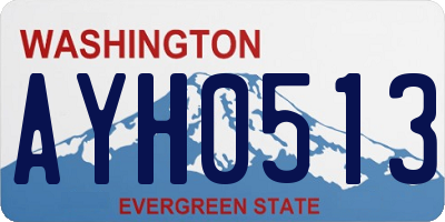 WA license plate AYH0513