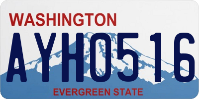 WA license plate AYH0516