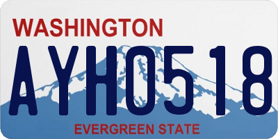WA license plate AYH0518